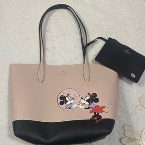 Kate Spade Pink and Black Disney Tote